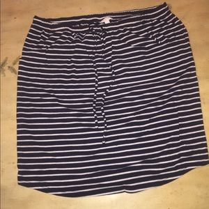 Sonoma Black and White Striped Tennis Skirt